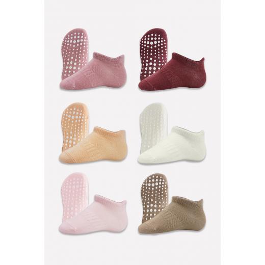 Bi̇style 6-Pairs Combed Non-Slip Liner Socks (12-24 m) Colored