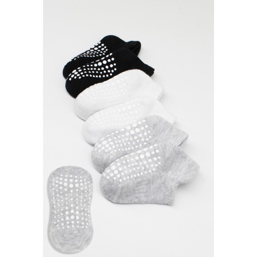 Bi̇style 6-Pairs Combed Non-Slip Liner Socks (0-6 m) Colored