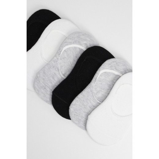 Bistyle 6-Pairs Baby Ballerina Socks (12-24 m) (Grey, White, Black)