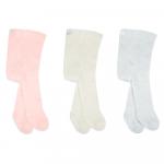 Bistyle 3-Pairs Combed Cotton Tights (6-12) (Pink, Grey, Beige)