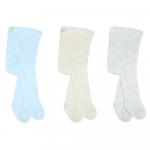 Bistyle 3-Pairs Combed Cotton Tights (6-12) (Blue, Grey, Beige)