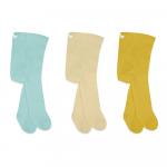 Bistyle 3-Pairs Combed Cotton Tights (12-24) (Blue, Brown, Yellow)