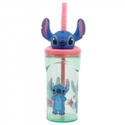 STOR 3D FIGURINE TUMBLER 360 ML STITCH FLOWERS