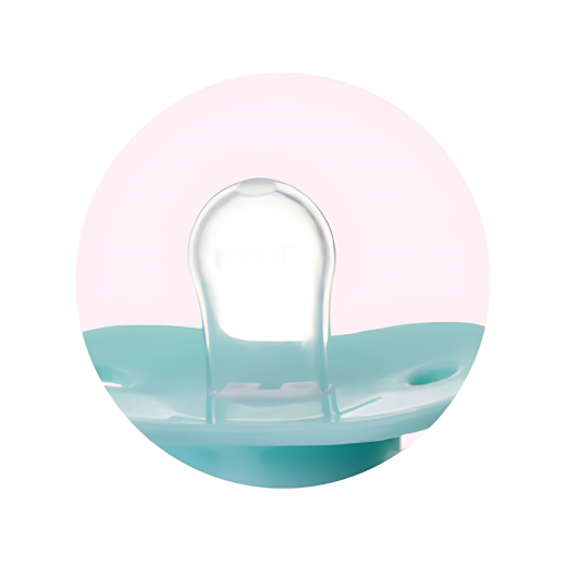 Farlin, Chu Chu Natural Pacifier with Cover and Chain, Blue, 6+