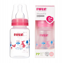 Farlin, Standard Neck Feeding Bottle, Pink, 140Ml, 0 M +