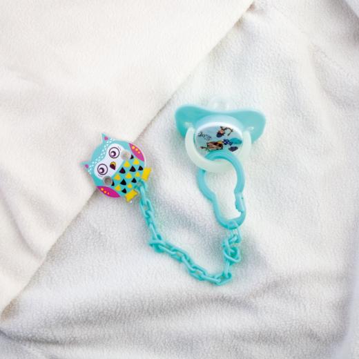 Farlin Pacifier Clip for Baby Blue Owl 0+