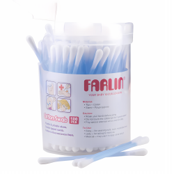 Farlin - Paper-Stem Cotton Buds 100 pieces, Blue