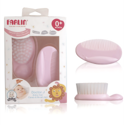 Farlin, Baby Comb Brush Set, Light Pink