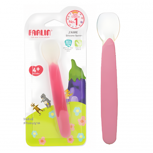 Farlin Silicone Spoon, Baby Pink