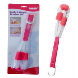 Farlin Bottle And Nipple Brush, Pink