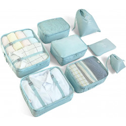 TravelKit Packing Cubes Set, Travel Luggage Organizer,  Light Blue  8 Pcs