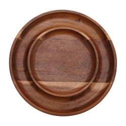 Vague Round Wooden Fruit Tray 28 Cm