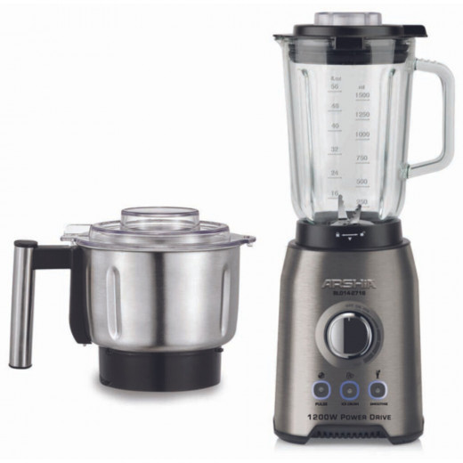 Arshia Premium Table Blender with Glass Jar and Grinder , 1200Watts