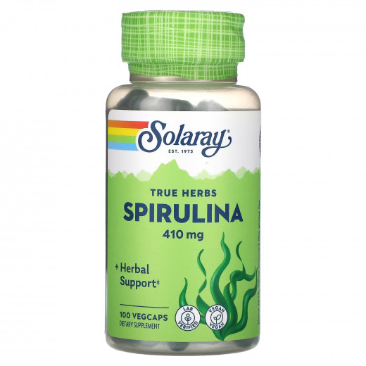 Solaray, True Herbs, Spirulina, 410 mg, 100 Vegcaps
