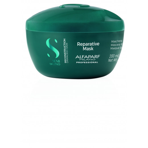 Alfaparf Milano Semi Di Lino Reconstruction Reparative Mask for Damaged Hair, Sulfate Free - Safe on Color Treated Hair - Paraben and Paraffin Free  200ml
