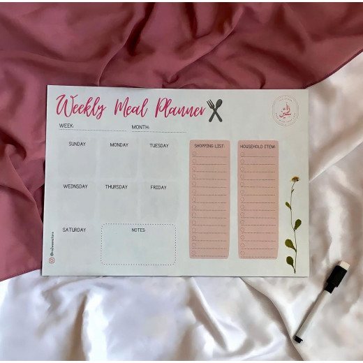 Magnetic weekly meal planner, A3, 3 pieces