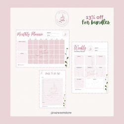 Bundle of Magnetic Monthly, weekly planner and to do list