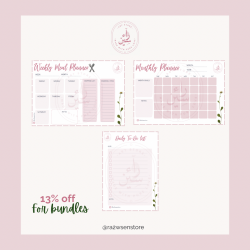 Bundle of Magnetic Monthly, meal planner and to do list