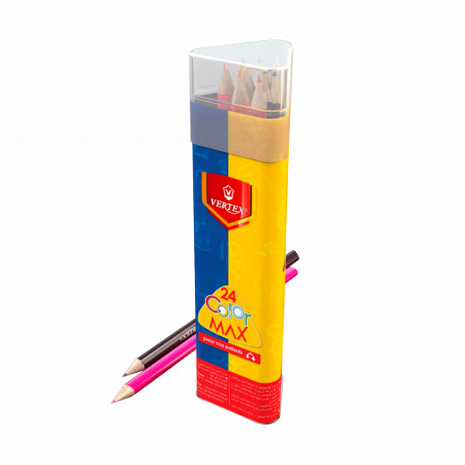 أقلام ملونة 24 قلم علبة معدنية من فيرتكس