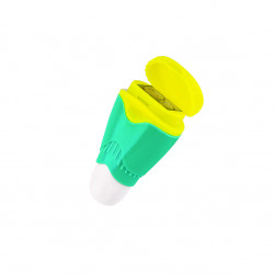 plastic pencil sharpenerdouble hole（+eraser）, 4*3*6.8cm, 24.9g 4 colors assorted