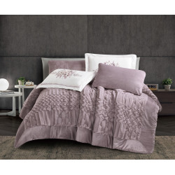 Oxford home caroline flannel comforter set twin size 4 pcs