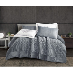 Oxford home caroline flannel comforter set twin size 4 pcs