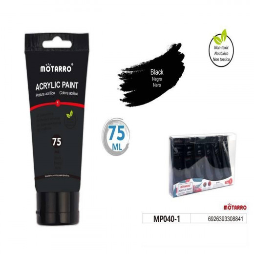 Acrylic Color Tube From Motarro - Black  75ml