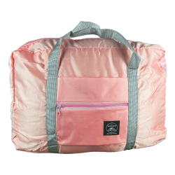 Light Pink Travel Luggage Handbag, Zipper Multifunctional Duffle Bag