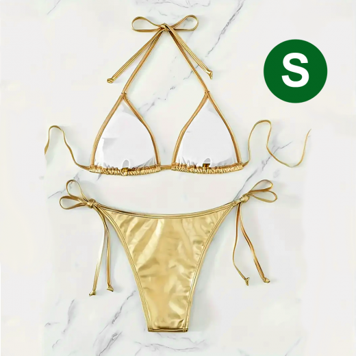 Golden metallic 2 set bikini size S