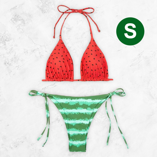 Watermelon Pattern Bikini Set - Size S