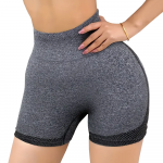 High waist stretchable breathable yoga and fitness shorts - Grey L size