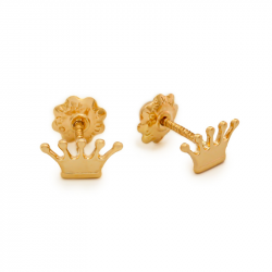 crown gold stud earrings