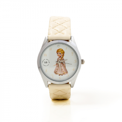 perla’s Beige kids watch with small white stone