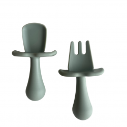 Babyccino, Training Spoon & Fork, Green