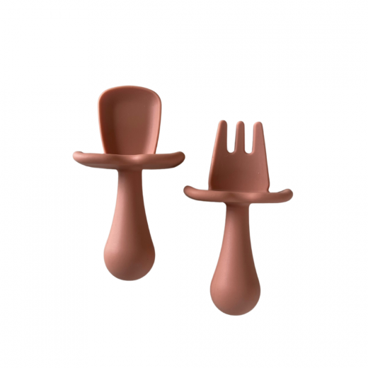 Babyccino, Training Spoon & Fork, Peach