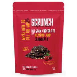 Scrunch Belgian Dark Chocolate Barks with Almond And Cranberry