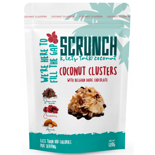 Scrunch Coconut Clusters With Almond, Cranberry & Belgian Dark Chocolate 150 gm