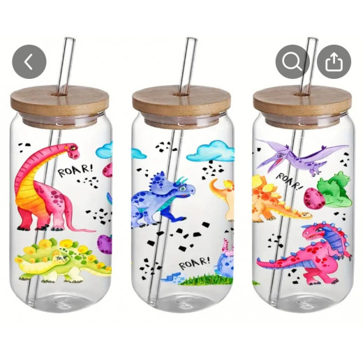 Alia's Gifts Decorate Dinosaur Glass Tumbler