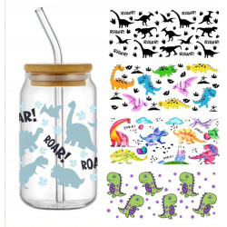 Alia's Gifts Decorate Dinosaur Glass Tumbler