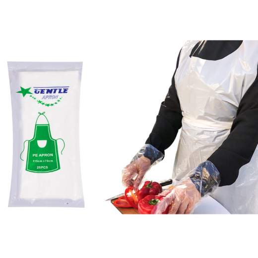 Gentle White Nylon Apron  70 * 115 Cm - 25 Pieces