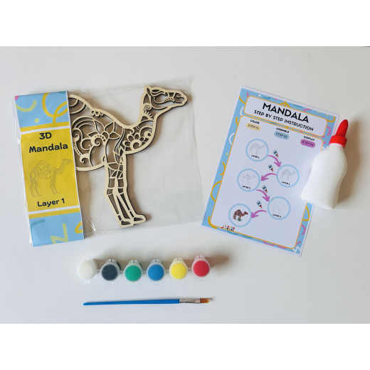 HelloKids 3D Mandala Art Kit, Camel Shaped