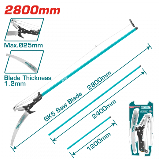 منشار ومقص اغصان تلسكوب 2.8 متر من توتال