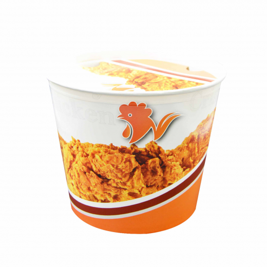 Paper Container Chicken Bucket & Lid 130  oz  - Public Edition - 1 Piece