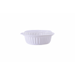 RZ Plastic Containers Round White 500g Microwavable with Lid - 50 PCS