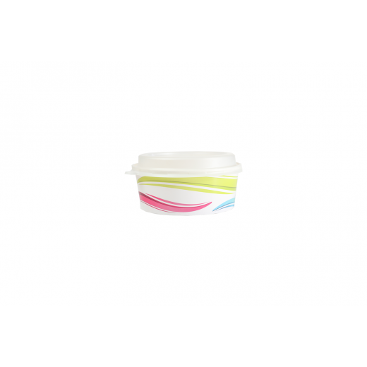 Paper Container - Soup - 38 oz  Colored - with Lid - 3 Pieces